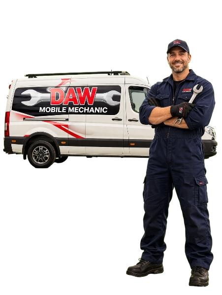 DAW Mobile Mechanic team standing in front of a van