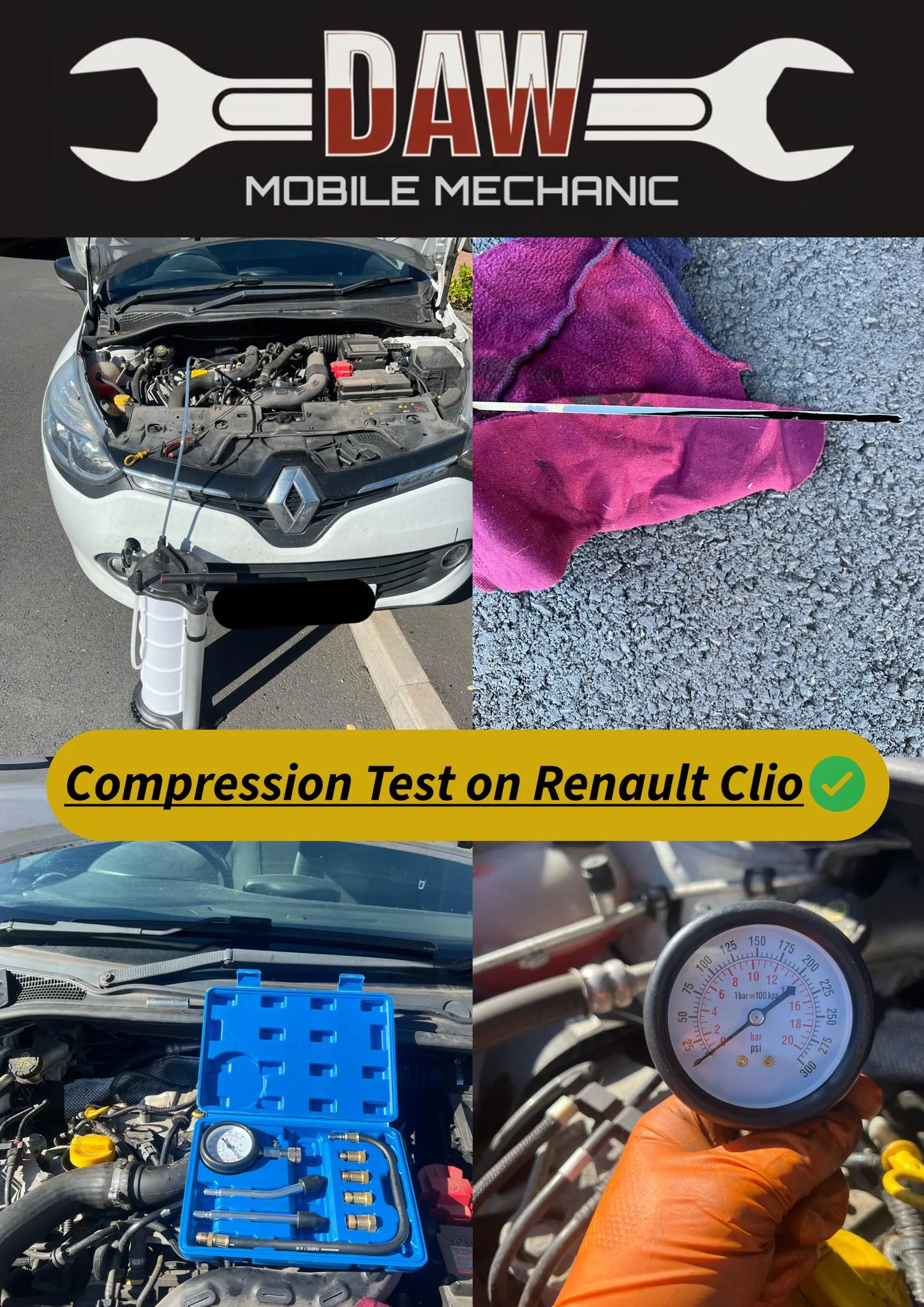 We got called out to diagnose a non starting Renault Clio after it's been recovered when it cut out on customer. After checking it we discovered that it has been way overfilled with oil when the low oil message came up on th